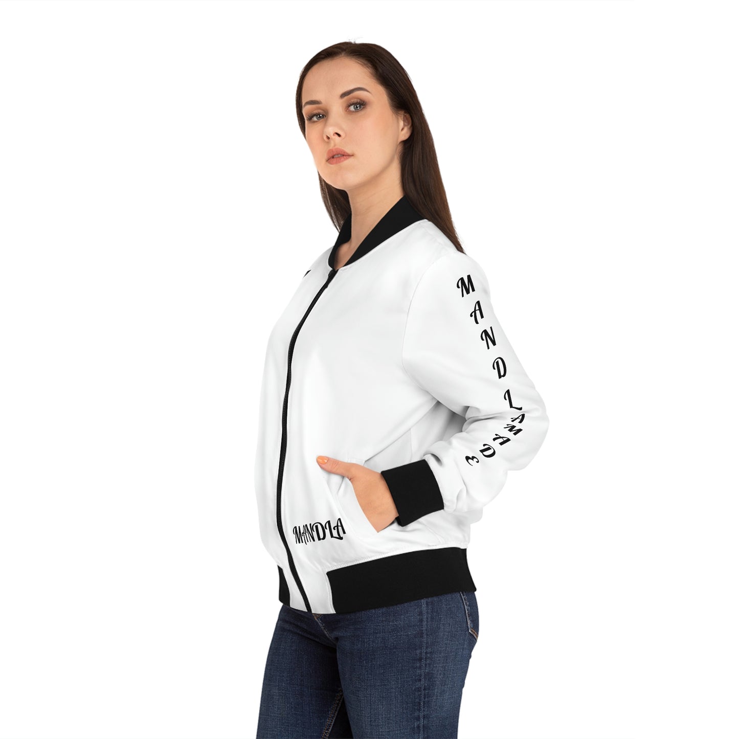 Women's White All that Bomber Jacket