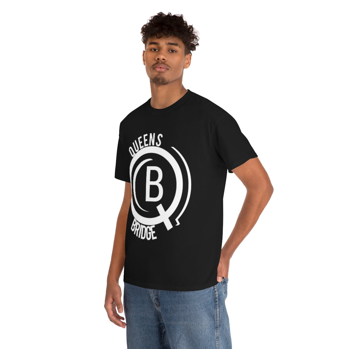 QUEENSBRIDGE BLK Cotton Tee