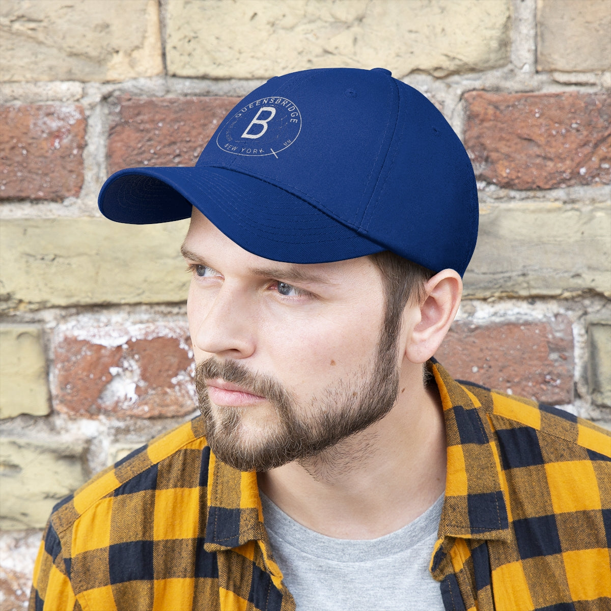 QB White Print Baseball Cap