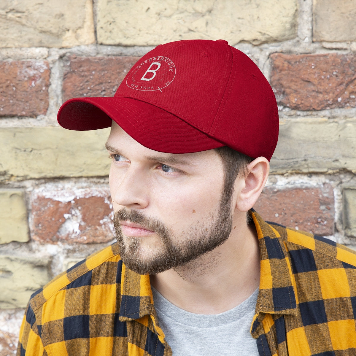 QB White Print Baseball Cap