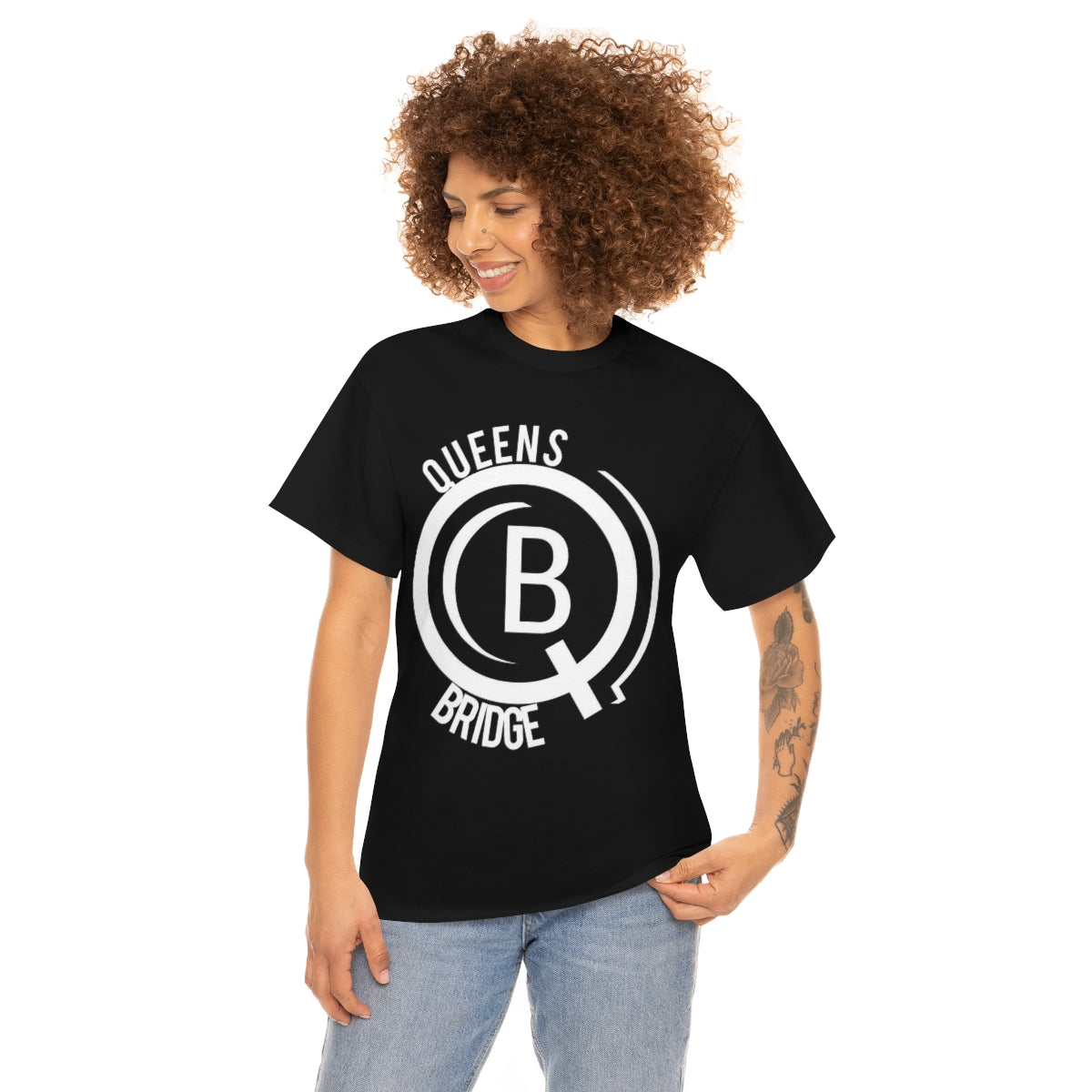 QUEENSBRIDGE BLK Cotton Tee