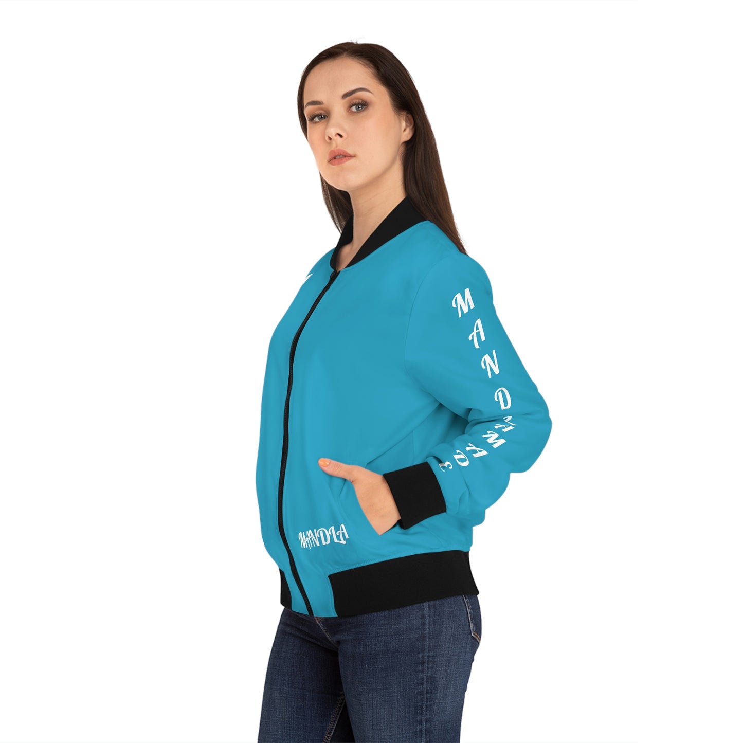 Women's BLUE All that Bomber Jacket