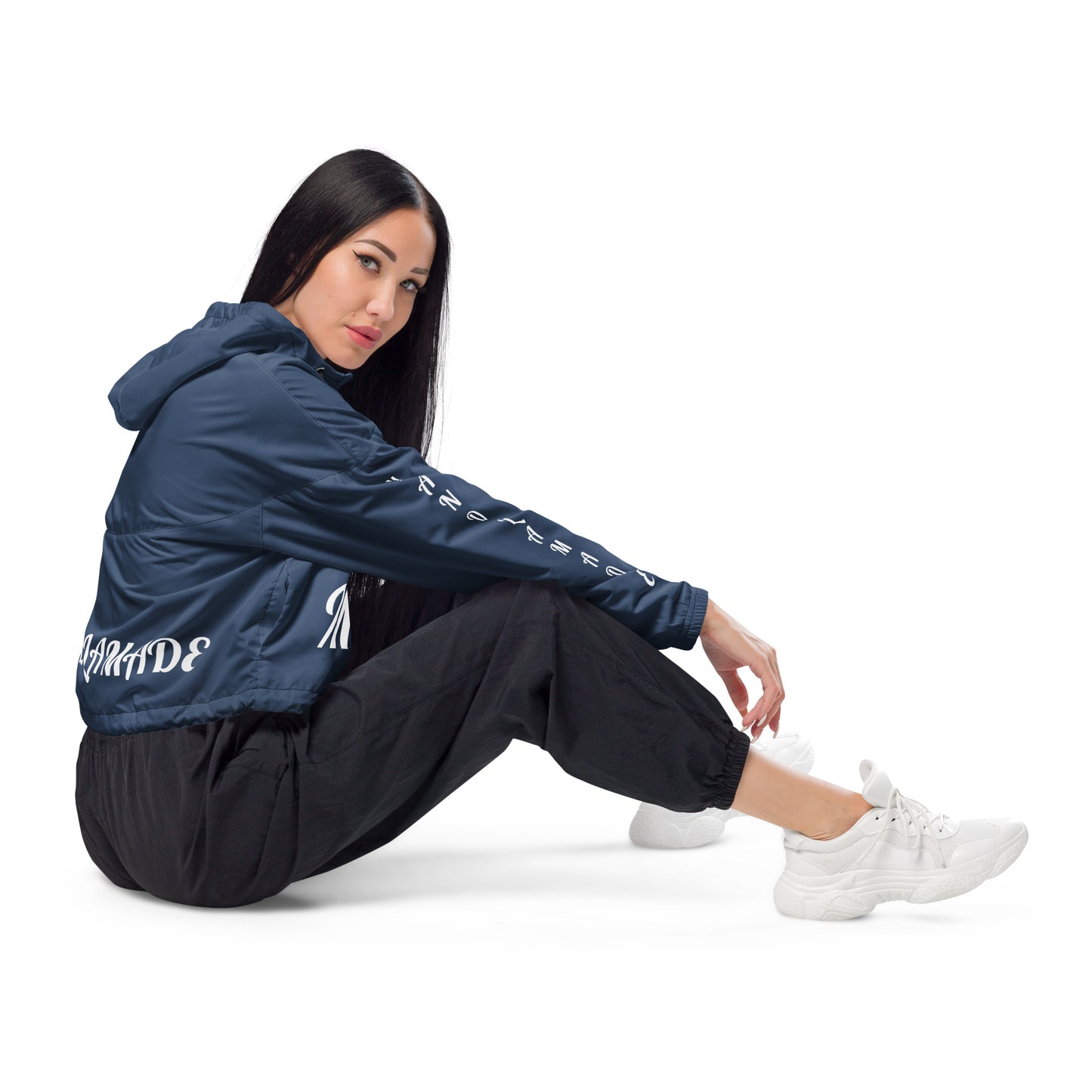 Navy Blue MM Women’s cropped windbreaker