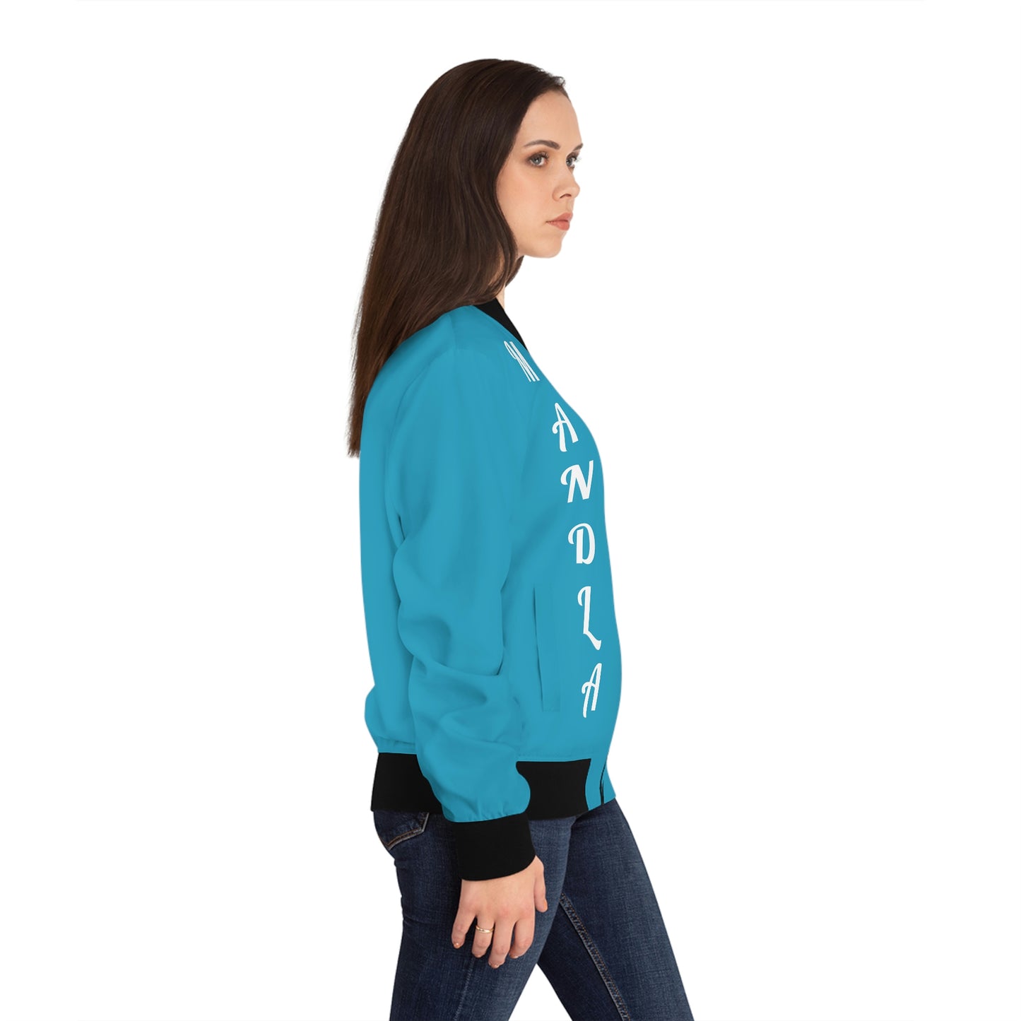 Women's BLUE All that Bomber Jacket